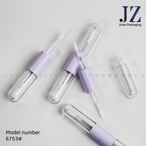 Jinze 2.1 + 2.1ml doppio lato tubo di lucidalabbra forma rotonda vuota cosmetici 2 in1 confezione - Product Image 3