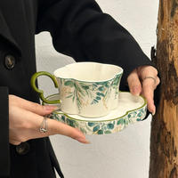 Tasse à café et soucoupe vintage personnalisée avec motif floral, magnifique tasse en céramique créative pour fille, avec boîte cadeau