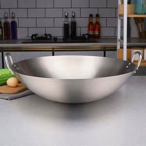 Wok de Acero Inoxidable de 80 cm de Gran Capacidad para Uso Comercial, Sartén para Saltear al Estilo Chino para Restaurantes y Hoteles - Product Image 1