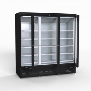 Congelador de exhibición de 3 puertas de vidrio 1800L Congelador comercial vertical de color negro plateado Refrigerador al por mayor - Product Image 3