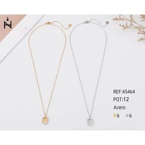 Collana con Ciondolo a Forma di Lettera H Ziinlife 10x15Cm con Accenti di Diamanti e Catena in Acciaio, Gioielli alla Moda - Product Image 1