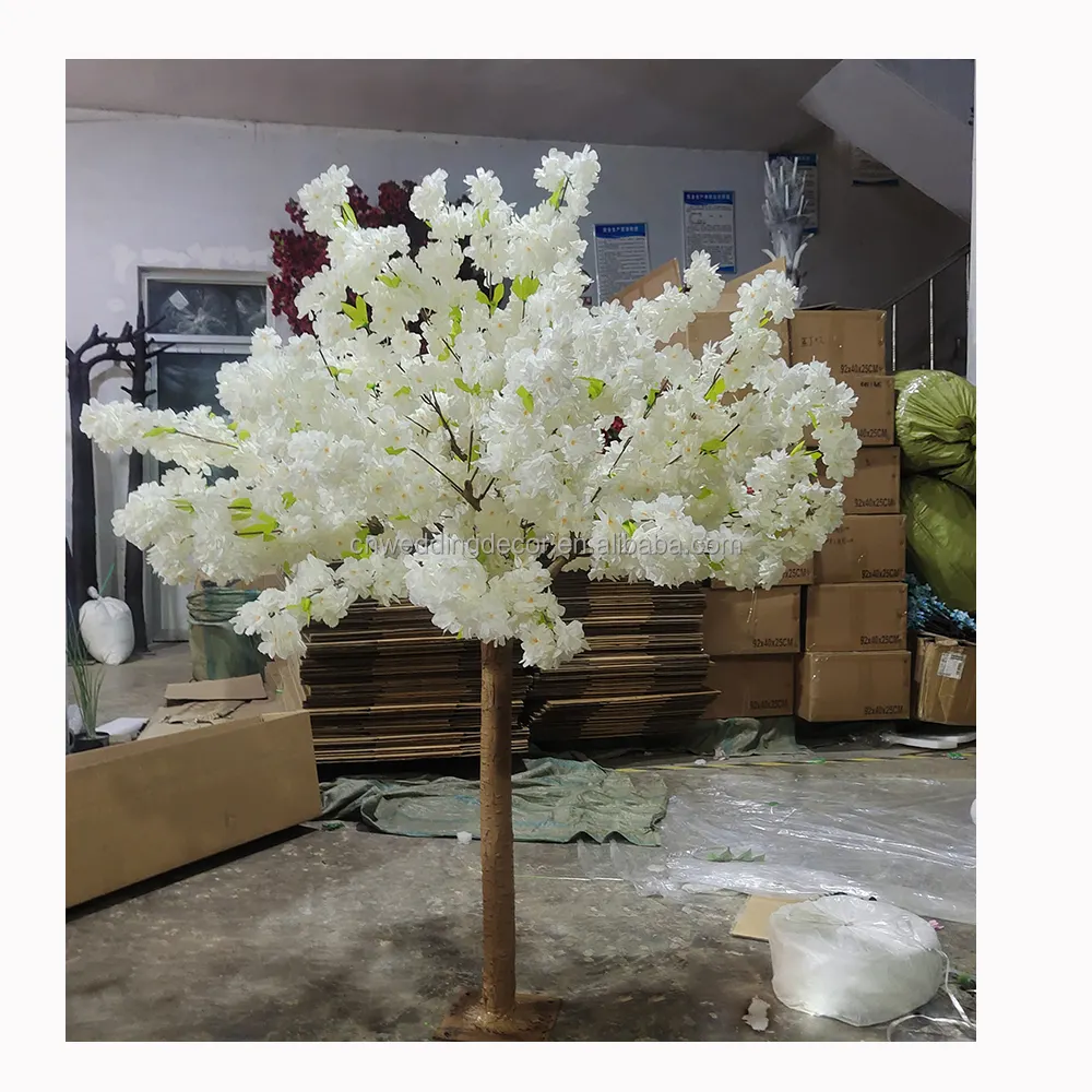 Peças para mesas de casamento, árvore de cereja artificial branca com 5 pés de altura para decoração de mesa de eventos