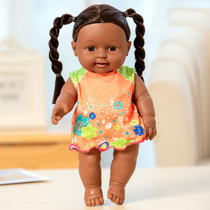 Realistic 30Cm Girl <b>Doll</b> With Afro Explosive Hair Black Skin Soft Vinyl Toy For Birthday Present - Product Image 3