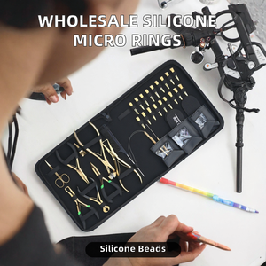 Kit d'outils pour extensions de cheveux, ensemble professionnel en métal pour l'installation et le retrait, avec pinces, ciseaux et accessoires - Product Image 2