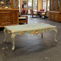 Yips LD-2005-1880 Lushgreen Série Résine Sculpture Peint À La Main Motif Floral De Luxe Table Basse En Bois pour Salon Maison Centre Commercial