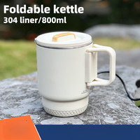 Bouteille d'eau de voyage électrique 800ml voyage 110 220 eau thé café petit pliant extérieur pliable Portable bouteille d'eau de voyage