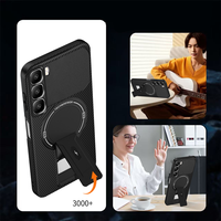 Étui de protection rigide en fibre de carbone TPU PC avec support magnétique et béquille pour Hot60 5G/Hot60i 4G