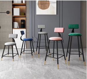 Taburete Alto Nórdico Moderno, Silla de Comedor de Metal y PU Ecológica, Respaldo Negro, para Hogar, Cafetería, Hoteles y Restaurantes - Product Image 6