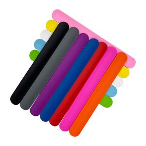 Custom Logo Diy Design Reflective Waterproof Screen Printed Snap Silicone <b>Slap</b> <b>Bracelets</b> for Promotional Gifts - Product Image 3