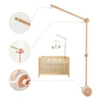 Support de lit bébé en bois simple KWS avec moustiquaire suspendue, support de cloche de lit pour nouveau-né, installation facile pour Pâques