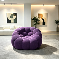 Fauteuil bulle design moderne Tenghang, fauteuil individuel en tissu tricoté coloré, chaise longue ronde pour salon, décoration d'hôtel