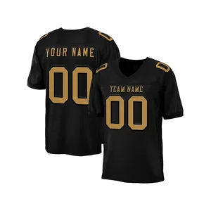 Camisetas de fútbol clásicas que absorben el sudor con logotipo personalizado informal de alta calidad Camiseta de entrenamiento de fútbol americano de gran tamaño