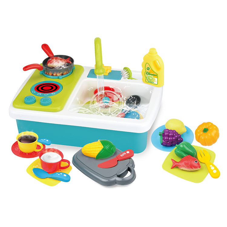 Пластиковая образовательная детская кухонная плита 2 в 1, детский кухонный набор, игрушки, раковина, ролевые кухонные аксессуары, игрушка