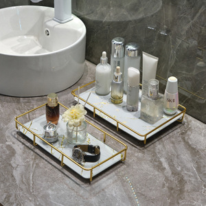 Bathroom <b>Storage</b> Rack 2 Tier Metal Cosmetic Organizer Freestanding Countertop Shelf For Skincare Products And <b>Toiletries</b> - Product Image 3