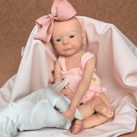 Poupée Bébé Reborn Chauve à Bouche Ouverte de 16 Pouces pour Filles, Corps Entier en Silicone, Anatomiquement Correcte, Nouveau-né avec Kit d'Alimentation, Certifiée CE