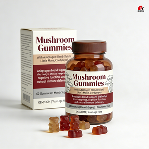 Gomitas de <span class=keywords><strong>Hongos</strong></span> OEM/ODM, Melena de León y Reishi, Apoyo Cognitivo e Inmunológico, a Base de Pectina, Suplemento Dietético GMP/Halal/Kosher - Product Image 3