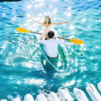 Kayak monoplace en polycarbonate de haute qualité, coque monobloc transparente, résistant aux rayures, fond transparent, idéal pour le tourisme