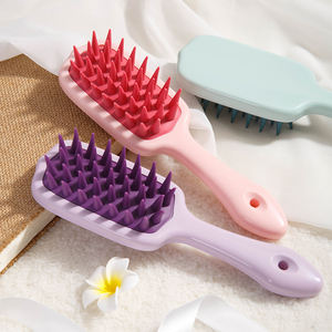 Brosse à cheveux en silicone à long manche neuve d'usine, imperméable, pour un shampooing en profondeur du cuir chevelu avec un matériau plastique nettoyant pour les cheveux - Product Image 6