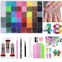 Kit de strass en résine gelée à dos plat, 28 couleurs, coffret DIY pour la décoration des ongles, coques de téléphone, vêtements et breloques artisanales