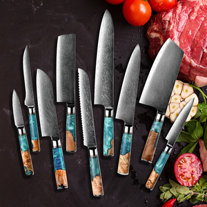 Couteau <span class=keywords><strong>de</strong></span> Chef en Acier Damas <span class=keywords><strong>de</strong></span> Haute Qualité avec Manche en Résine Bleue, 10cr 67 couches, <span class=keywords><strong>Couteaux</strong></span> <span class=keywords><strong>de</strong></span> <span class=keywords><strong>Cuisine</strong></span> <span class=keywords><strong>Japonais</strong></span> Santoku, Éplucheur, Désosseur, Ensemble <span class=keywords><strong>de</strong></span> <span class=keywords><strong>Couteaux</strong></span> <span class=keywords><strong>de</strong></span> <span class=keywords><strong>Cuisine</strong></span> - Product Image 3