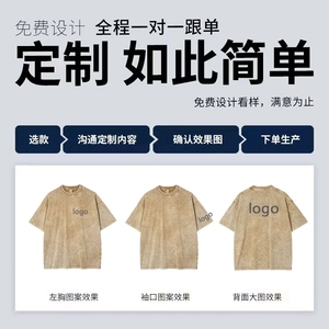 เสื้อยืดคอกลมแขนสั้นแบบยูนิเซ็กซ์ สีซีดแบบฟอกสี ผ้าหนา ไม่มีลาย ขายส่ง MOQ ต่ำ รับสั่งพิมพ์ลาย เสื้อผ้าสำหรับงานอีเว้นท์ - Product Image 2