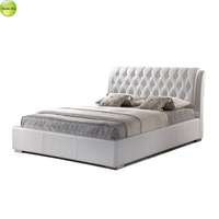 Hôtel de luxe californien moderne velours plate-forme complète simple Doiuble Twin King Queen Size cadre de lit avec 2 tiroirs lit doux B1013