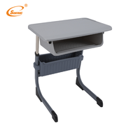 Meubles scolaires combinés, bureau et chaise en bois pour salle de classe, mobilier scolaire pour l'école secondaire, bureau scolaire à hauteur réglable