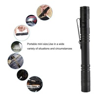 QXMOVING Lampe torche stylo personnalisée avec logo, en alliage d'aluminium, étanche, à piles AAA, petite, promotionnelle, portable, EDC, avec clip