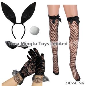 तीन टुकड़े बनी कॉसप्ले प्रोप्स ने रंगीन बालों के बैंड बालों के बाल खरगोश की पूंछ को सेट किया - Product Image 4