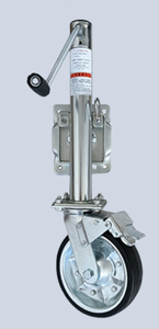 Nouvelle roue de jockey en acier Q235 de 1500 lb, revêtement noir en poudre, pour caravane, avec double roues en caoutchouc de 8 pouces - Product Image 2