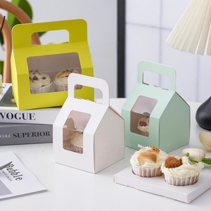 SunShine Wholesale Unique <b>Cupcake</b> Paper <b>Box</b> With Paper Packaging <b>Box</b> With Handle and Clear Window - Product Image 1