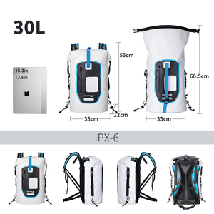 <span class=keywords><strong>Mochila</strong></span> Impermeable SINOTOP de 30L, <span class=keywords><strong>Mochila</strong></span> Seca <span class=keywords><strong>Sumergible</strong></span> para Natación, Senderismo y Pesca, con Cierre Enrollable - Product Image 4