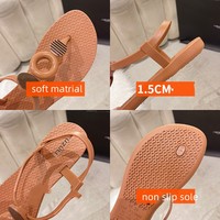 Sandales tongs pour femmes, nouveau style, design tendance, talon plat, respirantes, antidérapantes, confortables, plage, vacances d'été