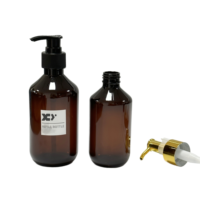 Bouteille vide en PET ambré de 100 ml avec pompe noire pour lotion liquide, shampoing, gel douche, savon, flacon pompe de 500 ml, conteneur cosmétique XD2803-200