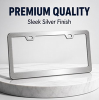 Support de plaque d'immatriculation en acier inoxydable de 31*16 cm, à fond large et trous carrés, norme américaine, vente en gros