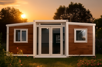 Maison modulaire pliable de conception moderne, conteneur extensible à deux ailes, protection de l'environnement, villa familiale, bureau, entrepôt