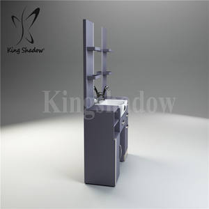 Özelleştirilmiş saç Salon ekipmanları Salon istasyonları <span class=keywords><strong>Vintage</strong></span> berber salonu mobilya ve stilist ayna istasyonu ile lavabo - Product Image 2