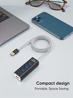 Hub USB 3.0 4 ports CableCreation 5 Gbps avec câble en aluminium tressé de 4,8 pieds en stock