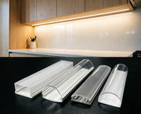 Couverture de tube lumineux LED en polycarbonate co-extrudé, diffuseur PC bicolore pour tube lumineux LED, fabrication OEM personnalisée