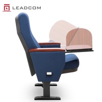 Chaises d'auditorium pliantes LEADCOM LS-605D avec tablette d'écriture et assise rembourrée en tissu pour les salles de cours, les conférences et les salles de réunion