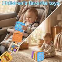 Cubo de Actividades Sensoriales Educativo de Plástico con Interruptores y Botones Giratorios para Niños Pequeños - Aprendizaje Temprano y Juego Independiente