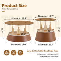 Ensemble de tables basses gigognes modernes en verre et métal avec rangement et design portable pour salon
