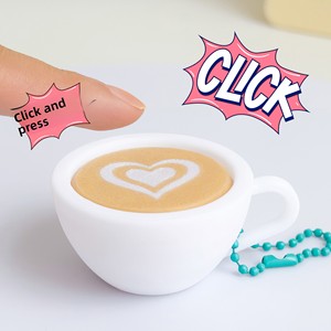 Porte-clés anti-stress créatif en forme de gâteau de dessert imprimé en 3D, pendentif à presser au bout des doigts, breloque de sac - Product Image 1