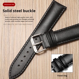 Correa de Reloj de Cuero Genuino a Precio de Fábrica, Universal, Impermeable, Lisa, Suave y Transpirable, de 12 a 24 mm, Accesorios para Relojes - Product Image 3