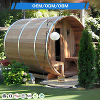 Sauna Barel Luar Ruangan Terbaru 2026 Konstruksi Kayu Cedar Merah Premium Ruang Sauna Kayu Barel untuk Beberapa Orang