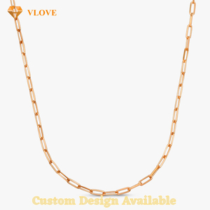 Chaîne en <span class=keywords><strong>or</strong></span> 10k, 14k et 18k, style trombone, Collier en <span class=keywords><strong>or</strong></span> pur 18k, Bijou fin unique - Product Image 3