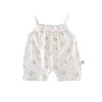 Combinaison pour bébé fille 100% coton, sans manches, imprimé floral d'été, taille nouveau-né, style doux, fines bretelles, short, pyjama, combinaison