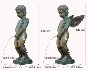 Estatua de Resina Artística de Niño Desnudo Orinando, Fuente Decorativa para Jardín - Product Image 3