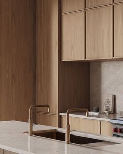 CBMMart Meubles de cuisine en bois massif au design moderne Armoires de cuisine minces de style shaker en chêne blanc - Product Image 2