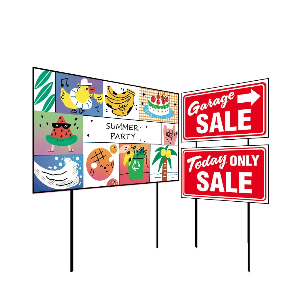 Customized high quality indoor/outdoor 5.6"x10" digital printing PVC plastic corrugated sheet sign board for party